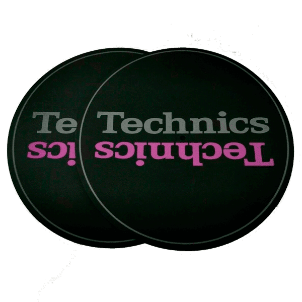 Technics-Slipmats---Grey-and-Magenta-x-2